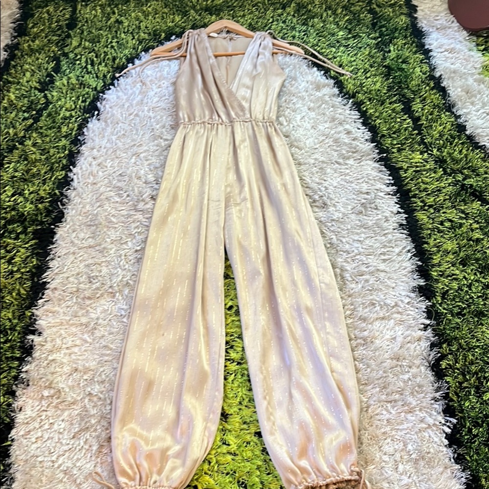 Vintage Sleeveless Golden Jumpsuit